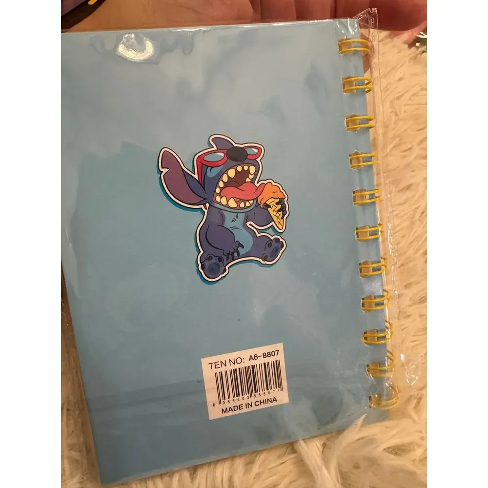 Stitch eating ice cream notebook size A6 spiral lined pages sparkles